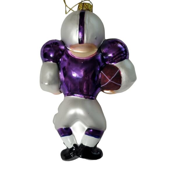 Scottish Christmas NFL Indianapolis Colts Blown Glass Ornament New Purple Jersey - Picture 6 of 7